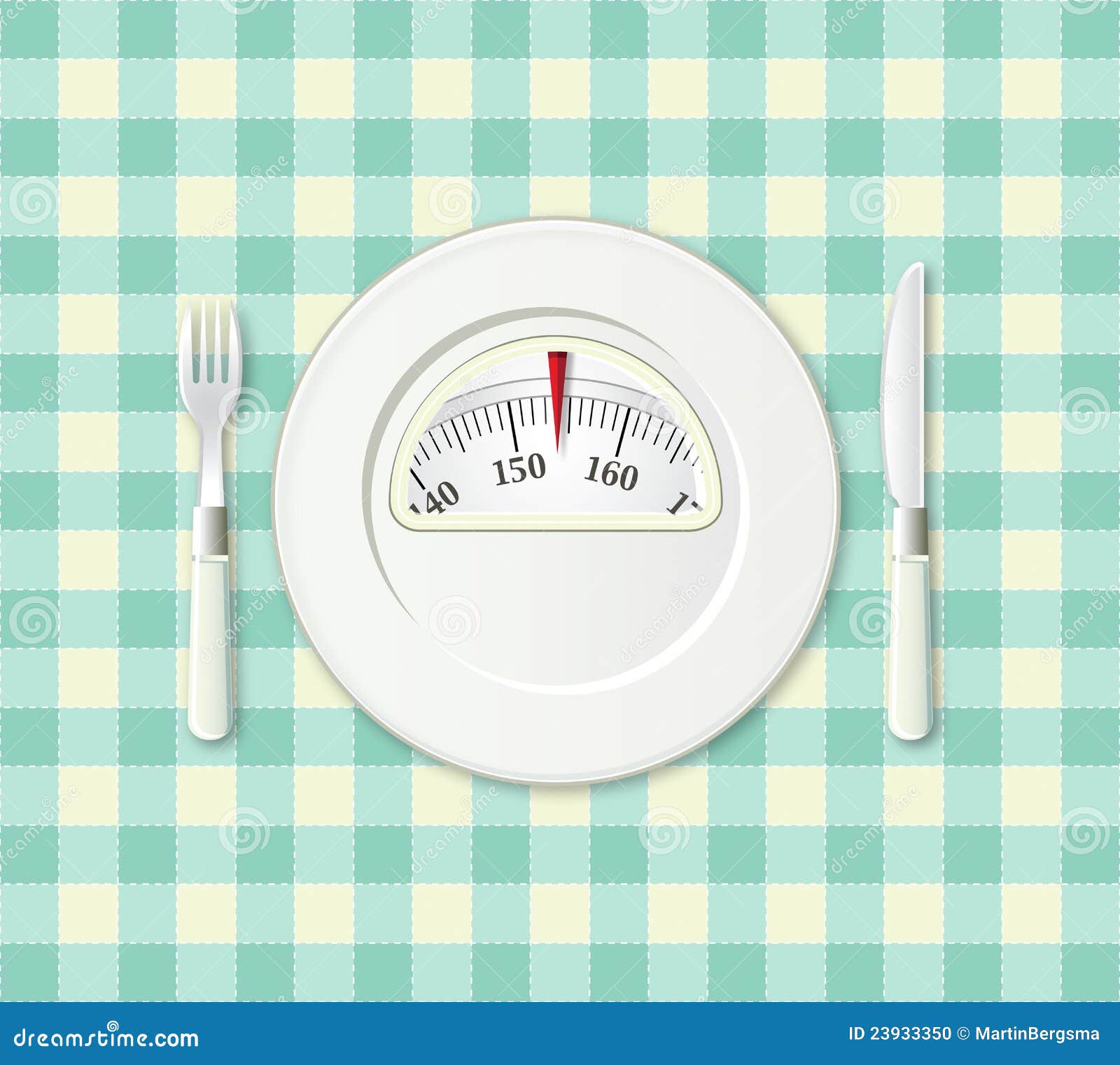 Plate With A Weight Balance Scale. Diet Concept. Stock Photo Image