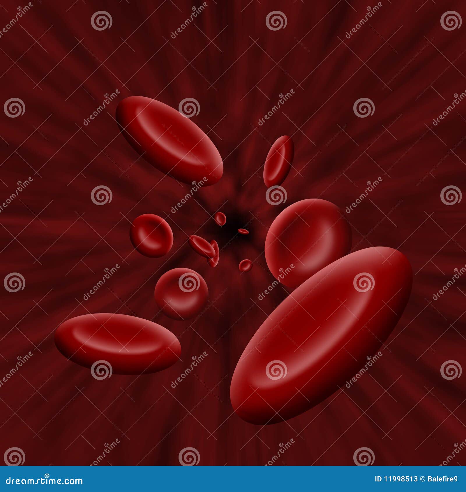 Platelet Cells Flowing through Bloodstream Stock Illustration