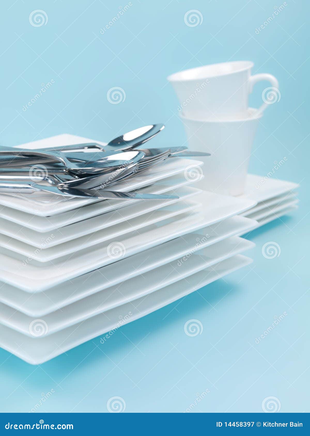 Plates and Cutlery stock image. Image of flatware, macro 14458397