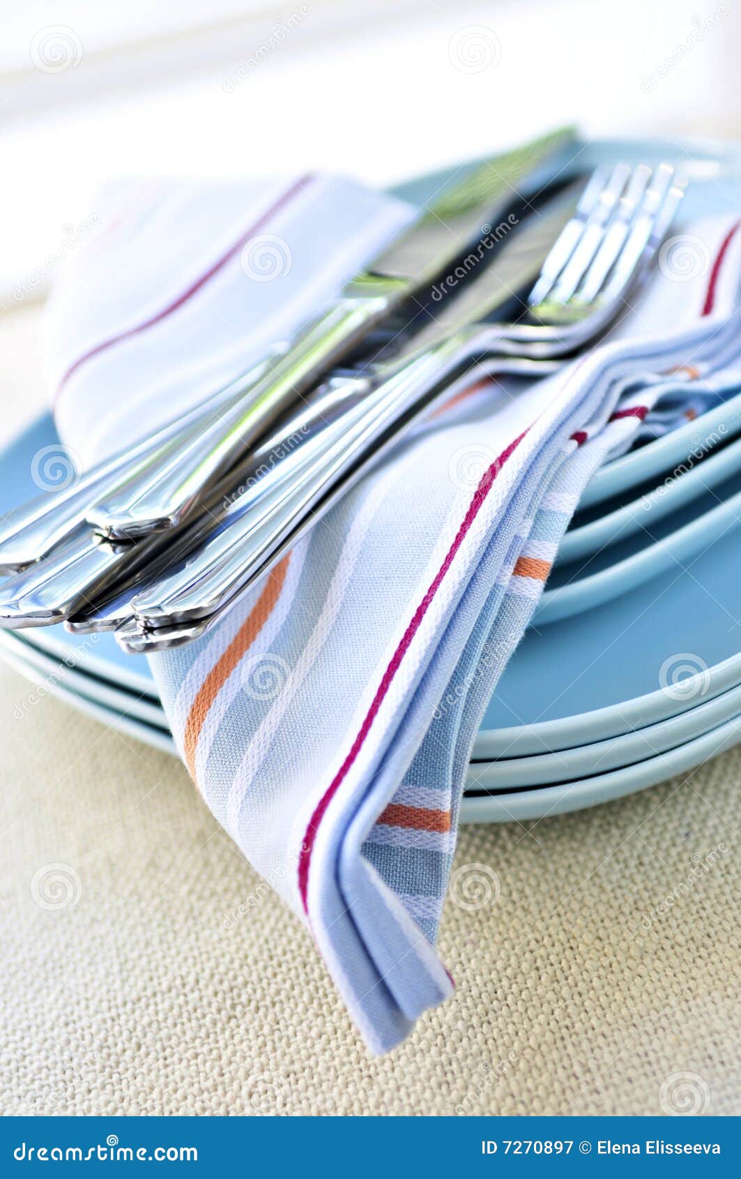 Plates and cutlery stock image. Image of domestic, eating 7270897