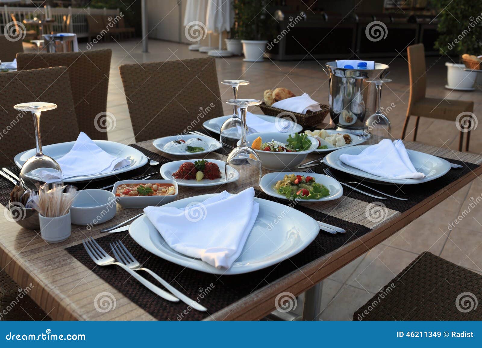 Plates with Meze on Dining Table Stock Image Image of lifestyles