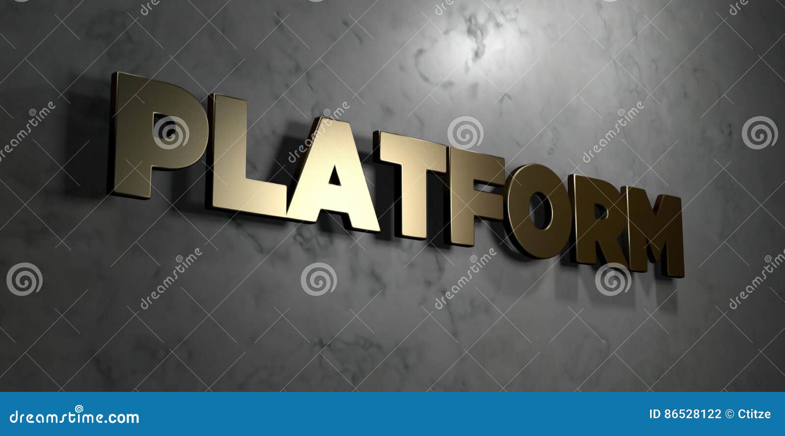 platform gold sign mounted