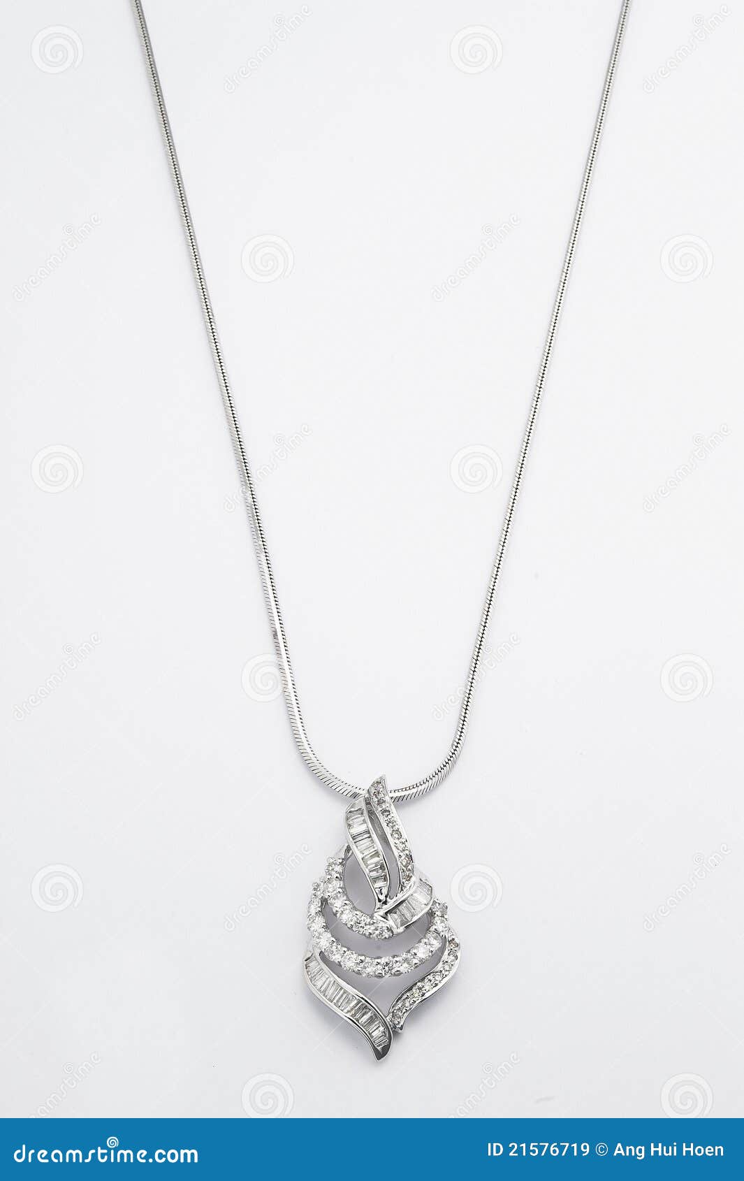 Platinum Necklace with Diamond Pendant Stock Image Image of necklace