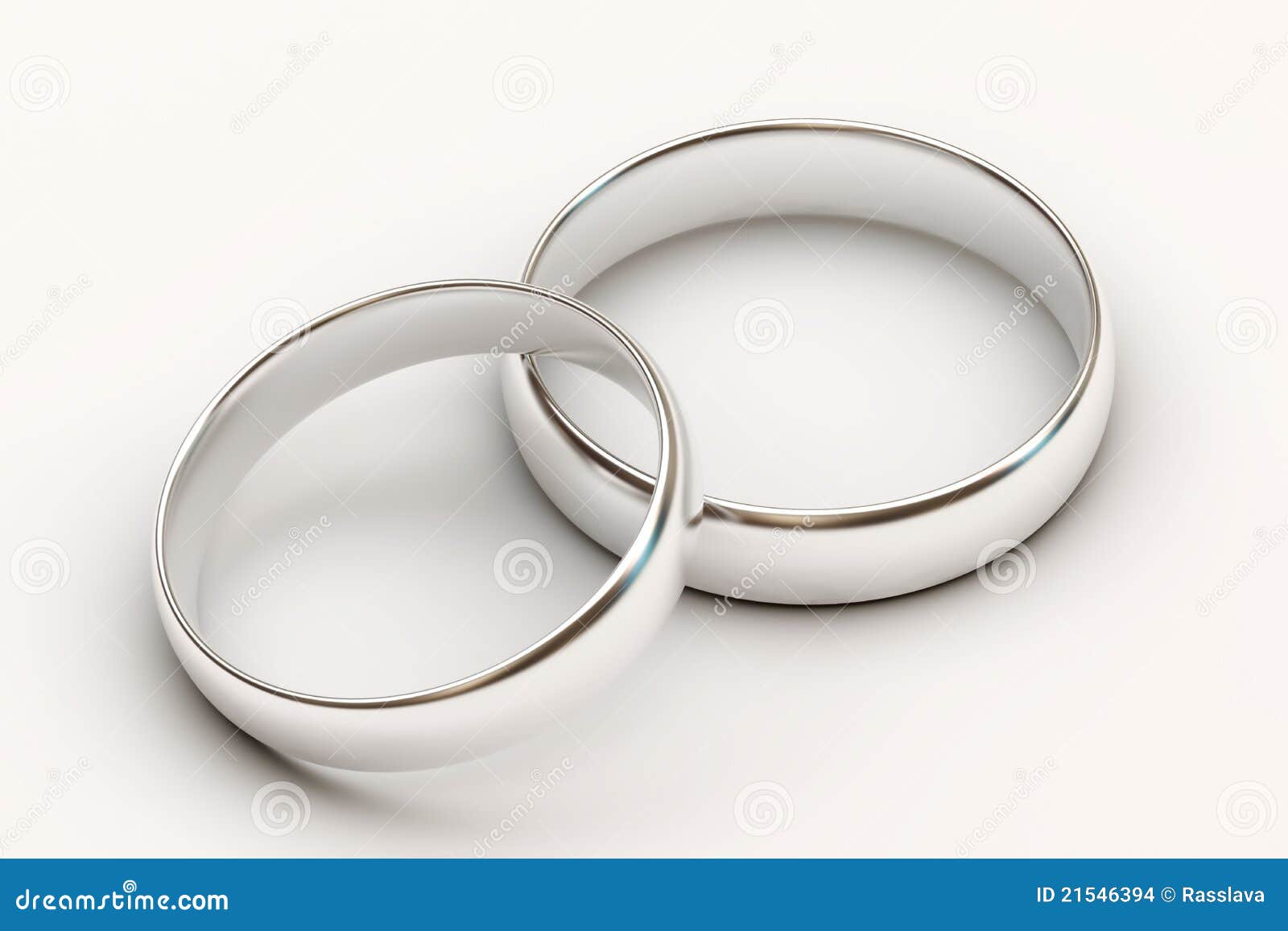 Platinum Wedding  Rings  On White Background  Stock Images  