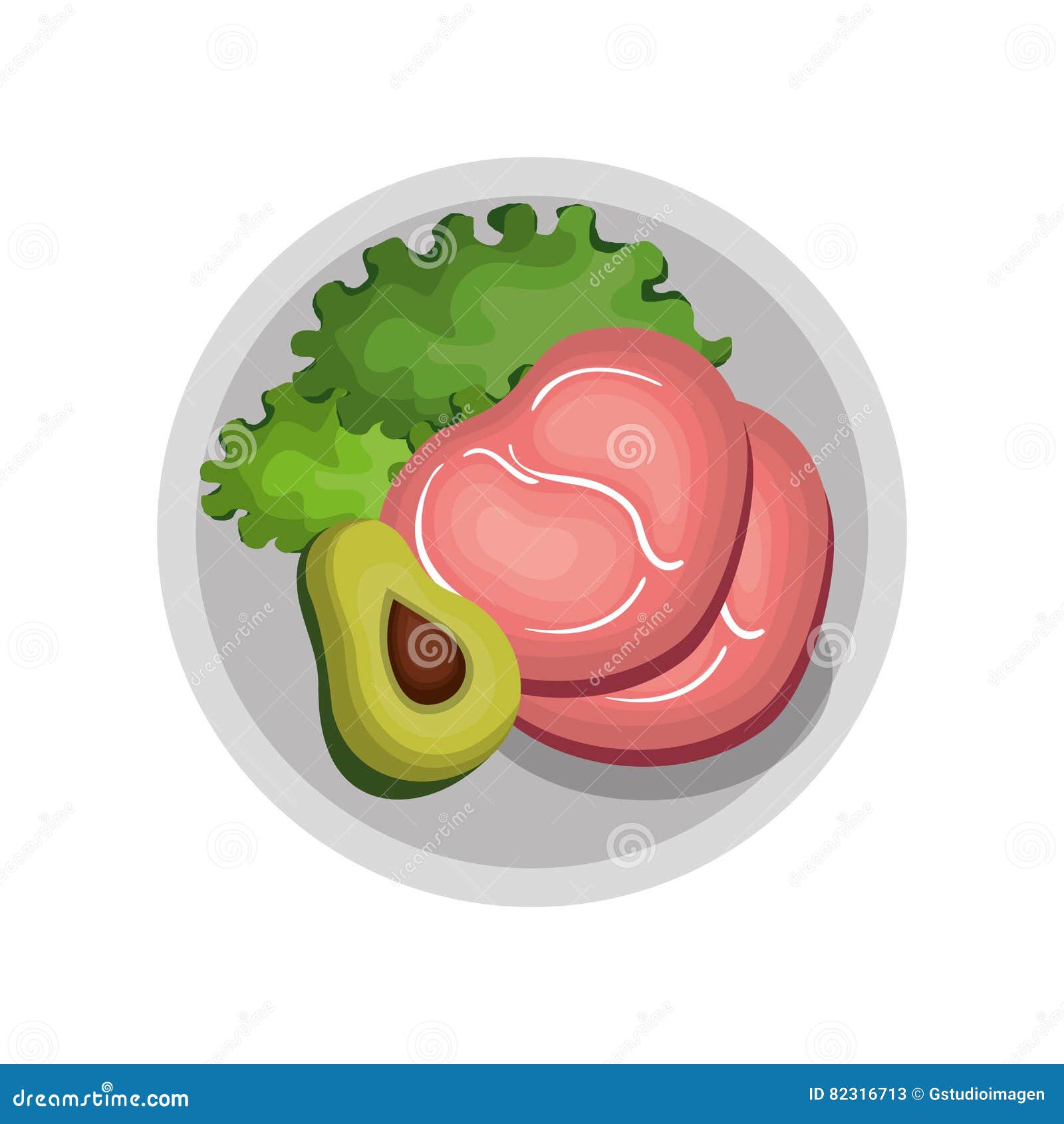 Plato Con El Icono Aislado Comida Sana Stock de ilustración - Ilustración  de aislado, fresco: 82316713, image size:1600x1690