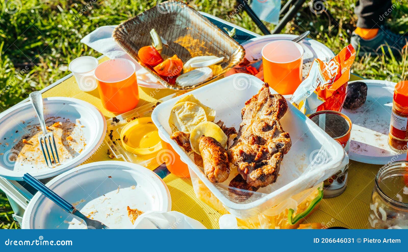 Plato Desechable De Plástico Sobre Una Mesa Después De Comer Comida Bufé En  Una Fiesta Imagen de archivo - Imagen de placa, disponible: 206646031