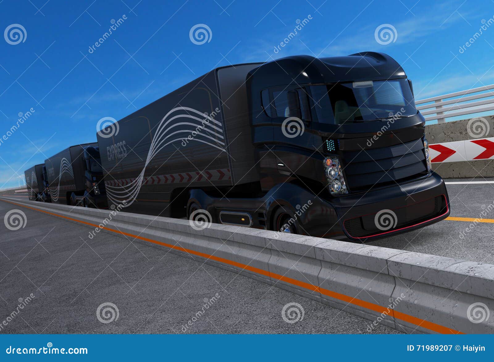 platoon driving of autonomous hybrid trucks driving on highway