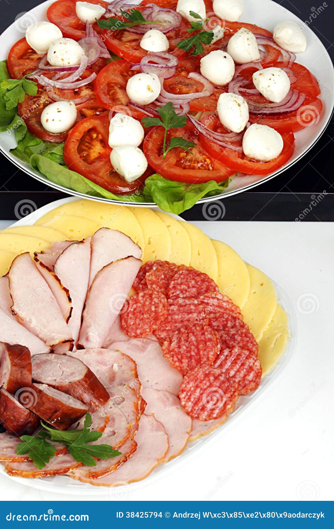 Platter of cold meats stock photo. Image of appetizer 38425794