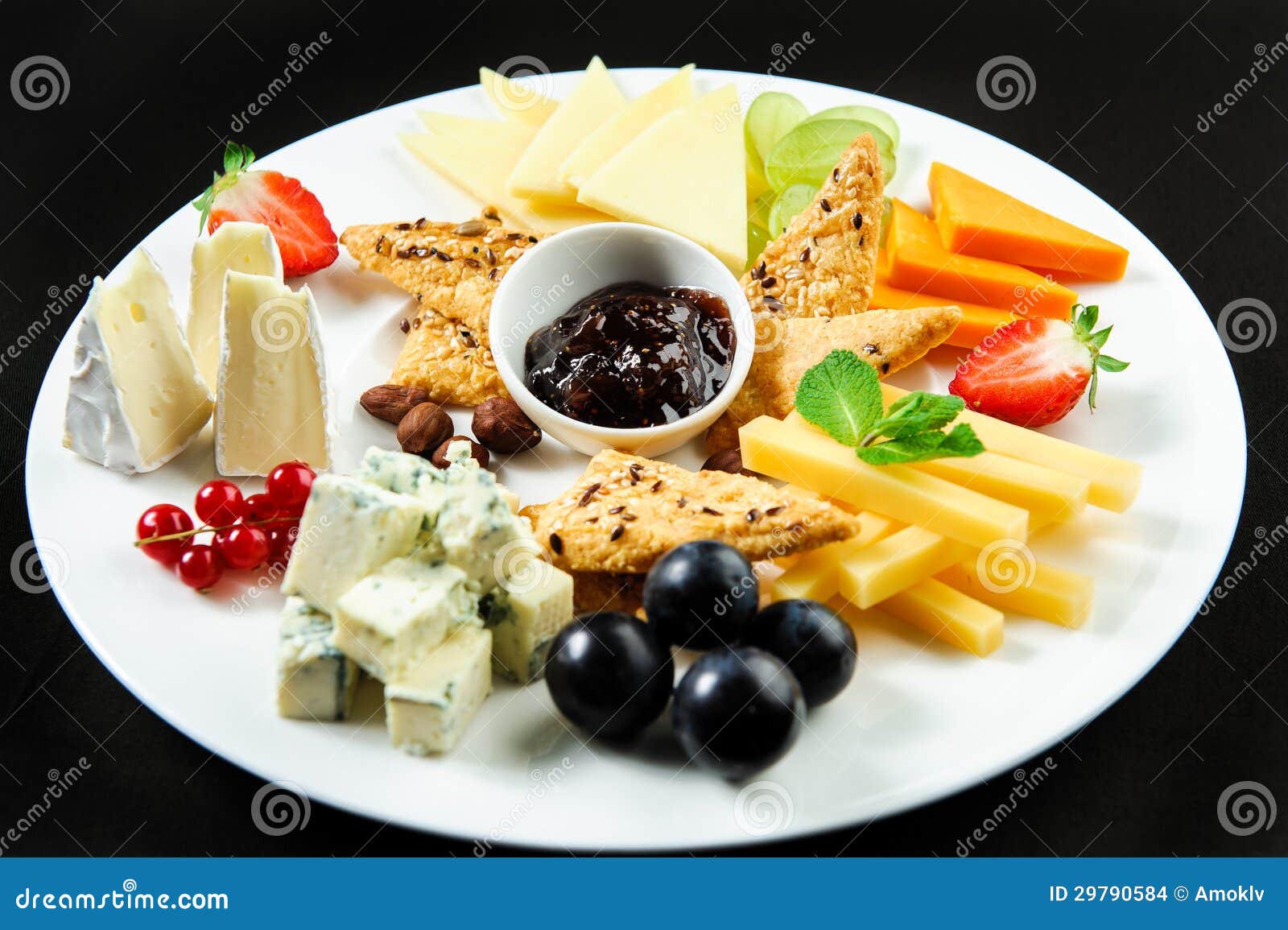 Platter with Different Types of Cheese Stock Photo Image of healthy, bread 29790584