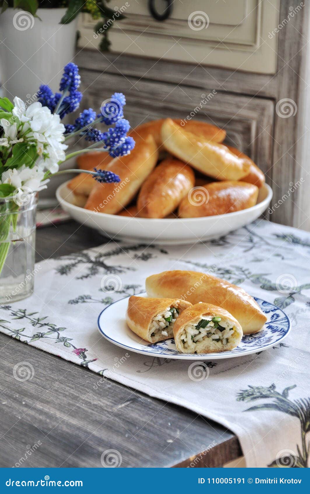 On a Platter Russian Traditional Patties with Rice and Egg Stock Image