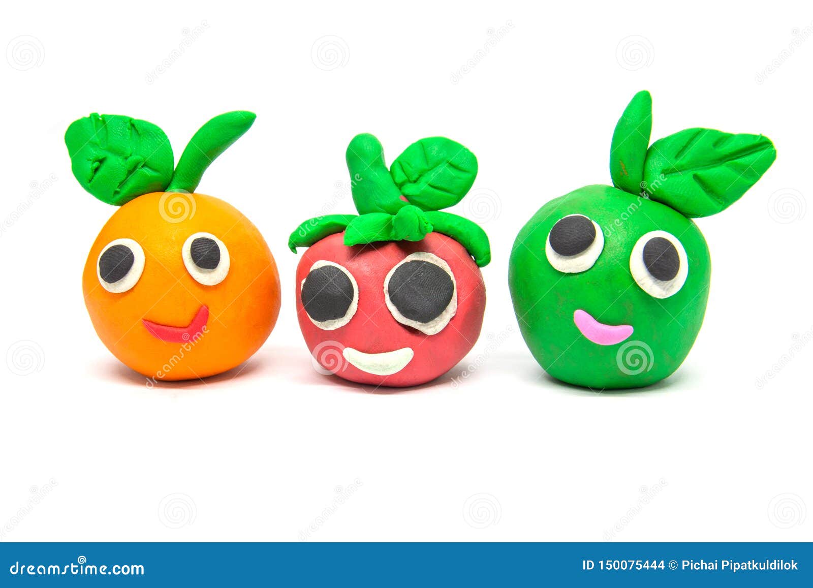 Play Dough Fruit Imitation on White Background Stock Photo Image of