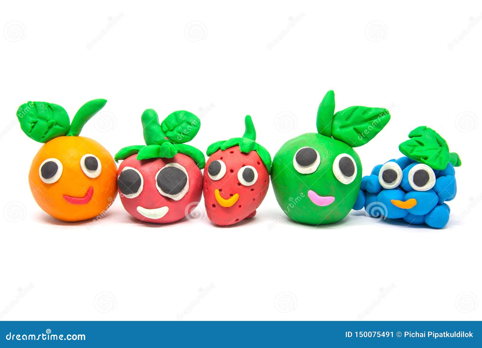 Play Dough Fruit Imitation on White Background Stock Image Image of