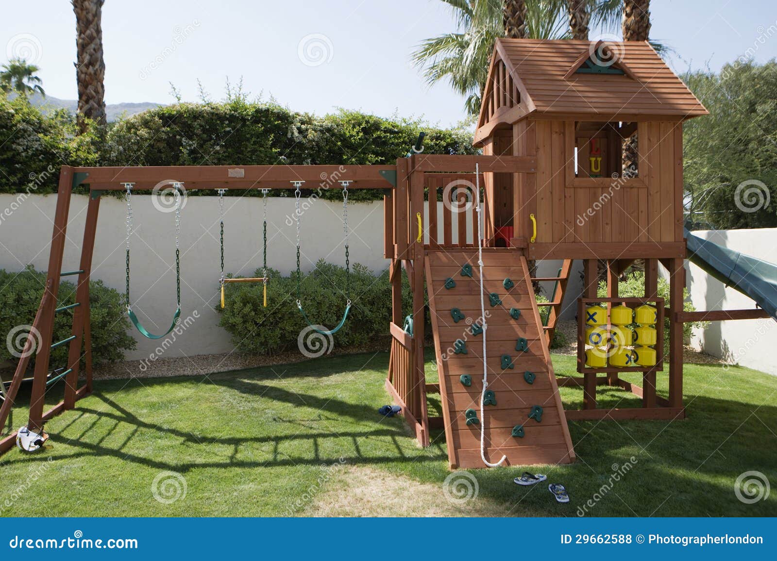 Play Equipment in Backyard stock photo. Image of structure 29662588