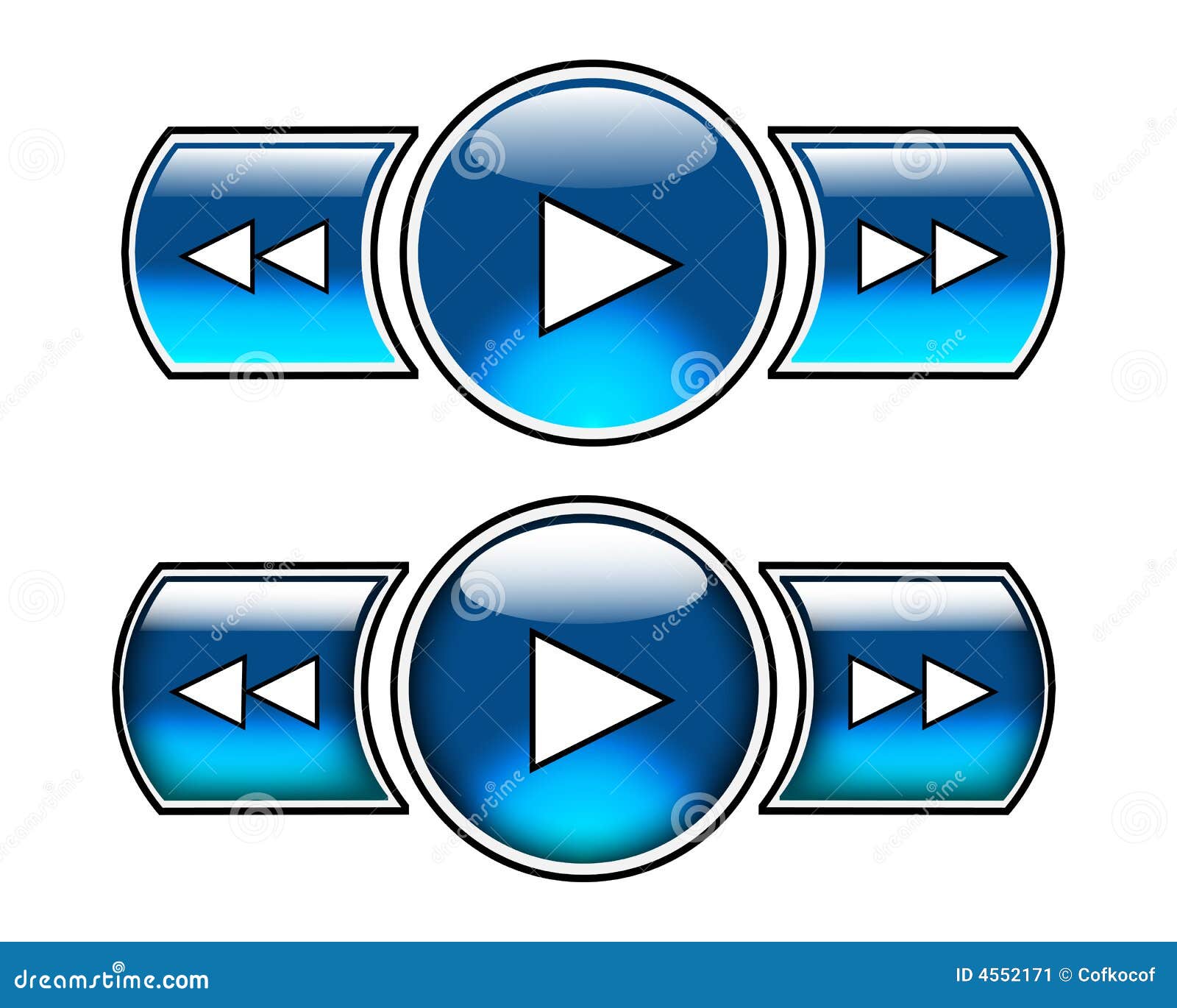 Play fast forward rewind button Royalty Free Vector Image