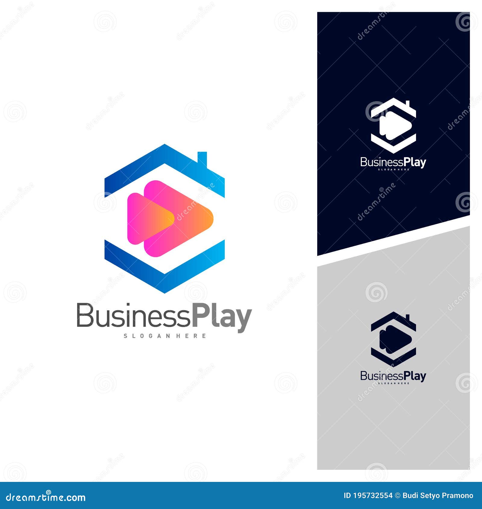 Play House Logo Design Vector Template, Icon Play Logo Concepts Stock