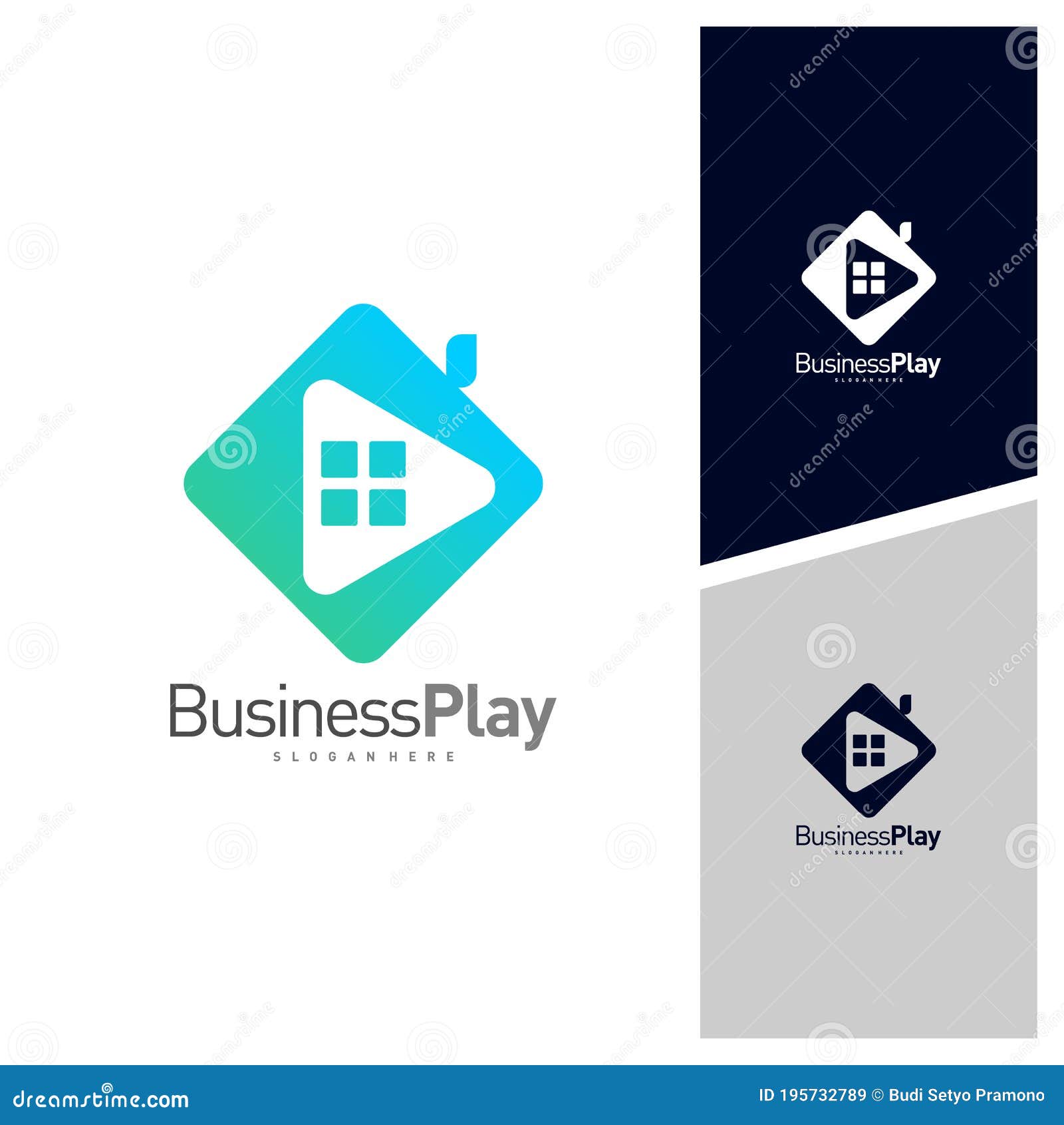 Play House Logo Design Vector Template, Icon Play Logo Concepts Stock