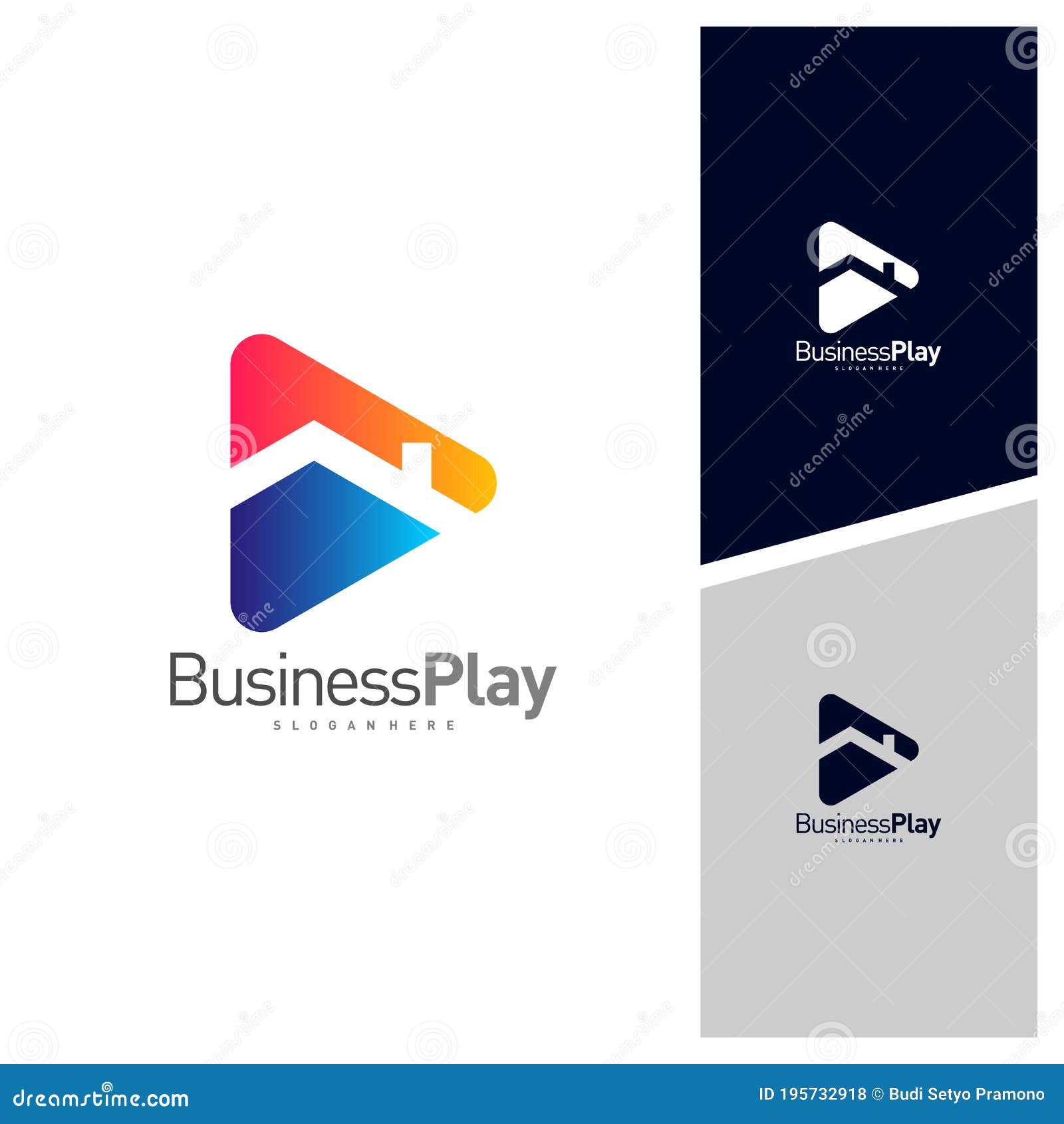 Play House Logo Design Vector Template, Icon Play Logo Concepts Stock