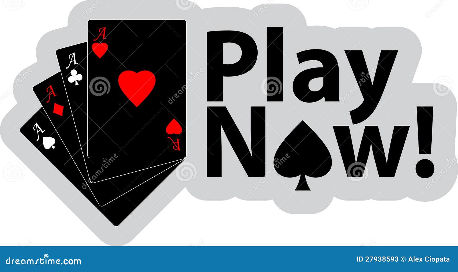Play now stock vector. Illustration of black, gamble - 27938593