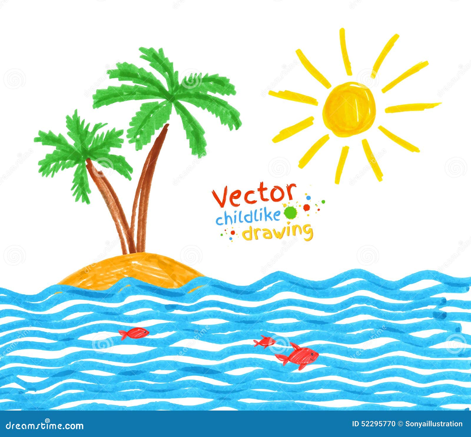 Playa ilustración del vector. Ilustración de incompleto - 52295770