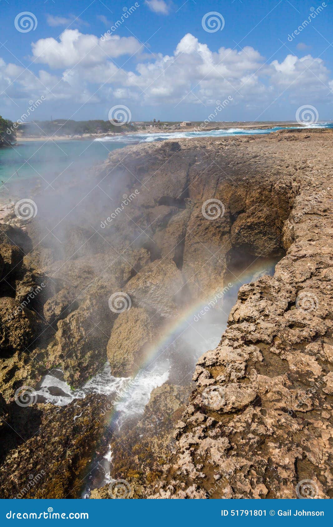 playa canoa waves and rainbow