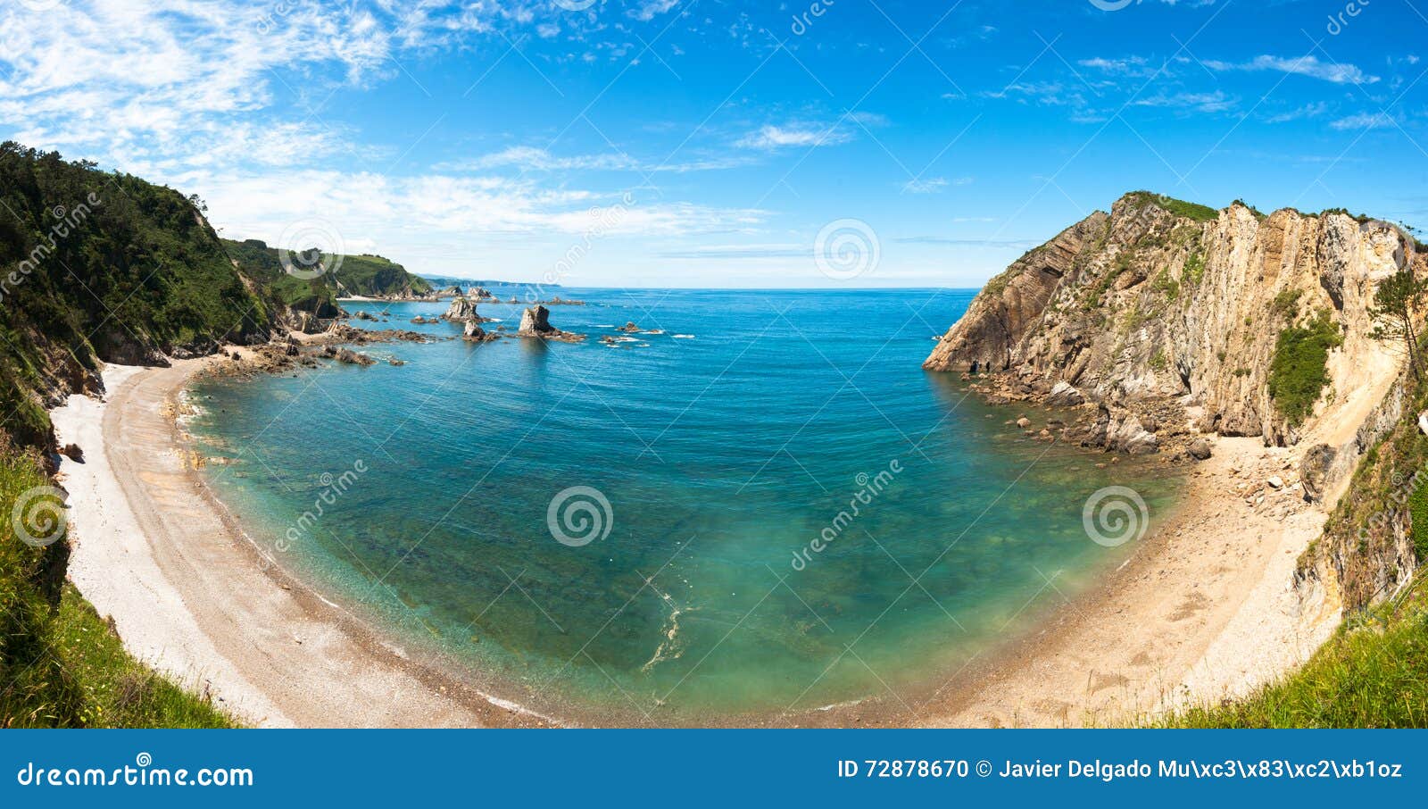 playa del silencio panorama, asturias, spain