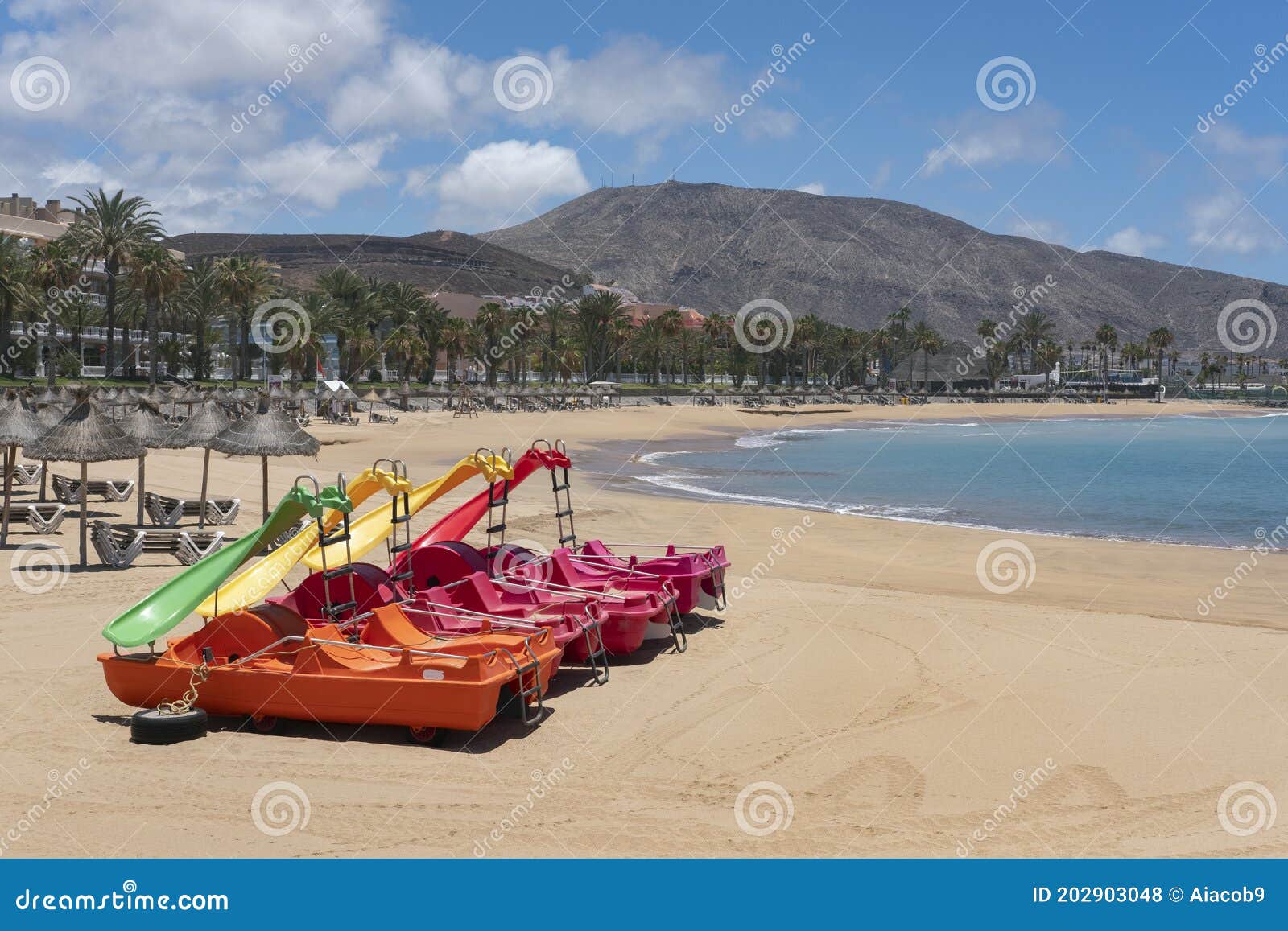 Beach Known As Playa El Camison, Las Americas, Tenerife, Canary Islands, Spain Stock Photo - Image of boat, people: 202903048
