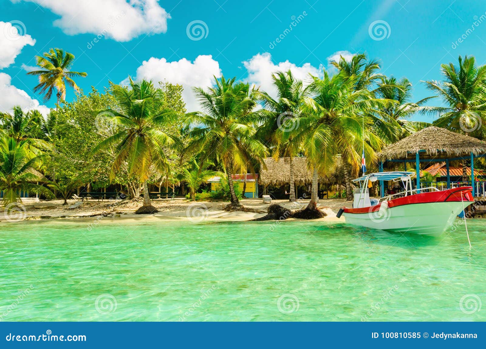 Playa Exótica Asombrosa De La Palmera Con El Barco Colorido, República Dominicana Imagen de archivo - Imagen de recorrido, tropical: 100810585 Playa Exótica Asombrosa De La Palmera Con El Barco Colorido, República Dominicana Imagen de archivo - Imagen de recorrido, tropical: 100810585