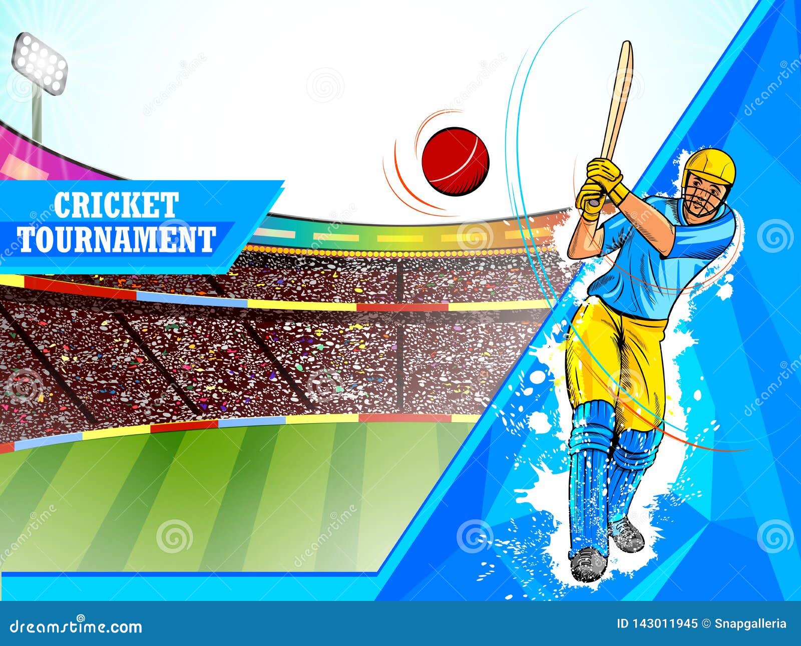 Player Batsman in Cricket Championship Tournament Background Stock Vector -  Illustration of design, field: 143011945