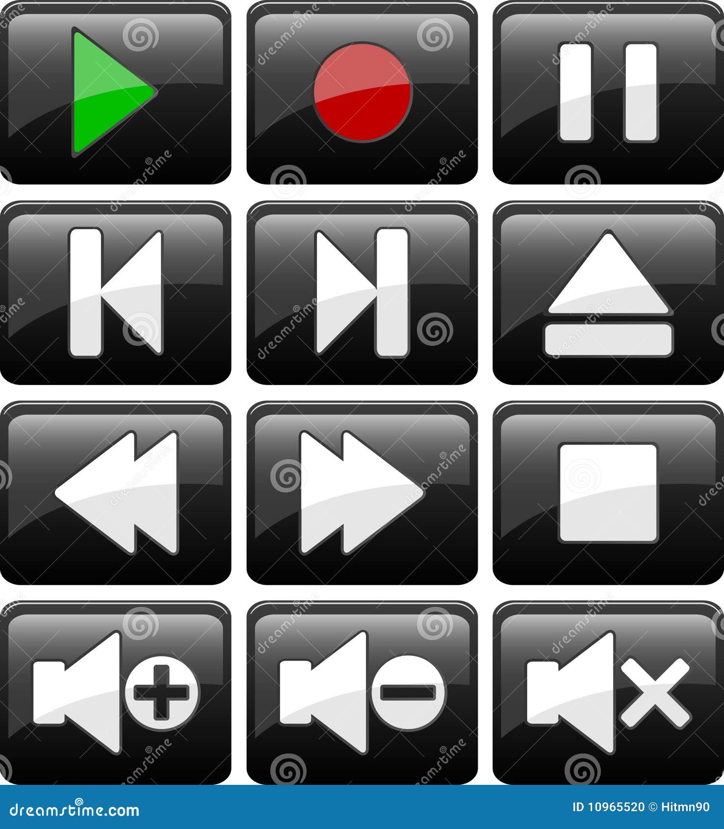 Player buttons stock vector. Illustration of previous 10965520