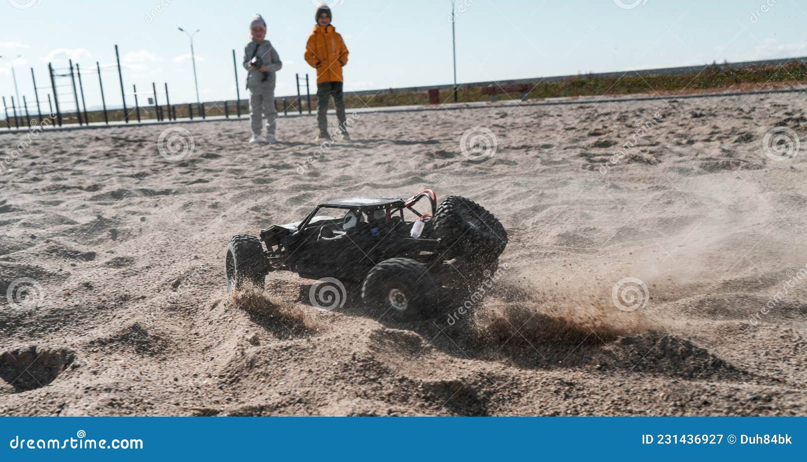 Playful Baby Kids Driving Radio Controlled Off Road High Speed Sport Buggy  Car On Sand Black Suv Rc Stock Image - Image Of Drive, Electronic: 231436927