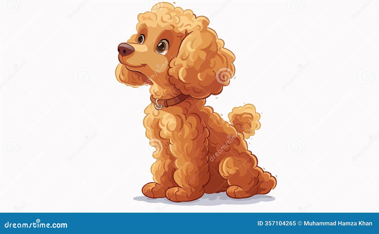 playful cartoon poodle   for  projects