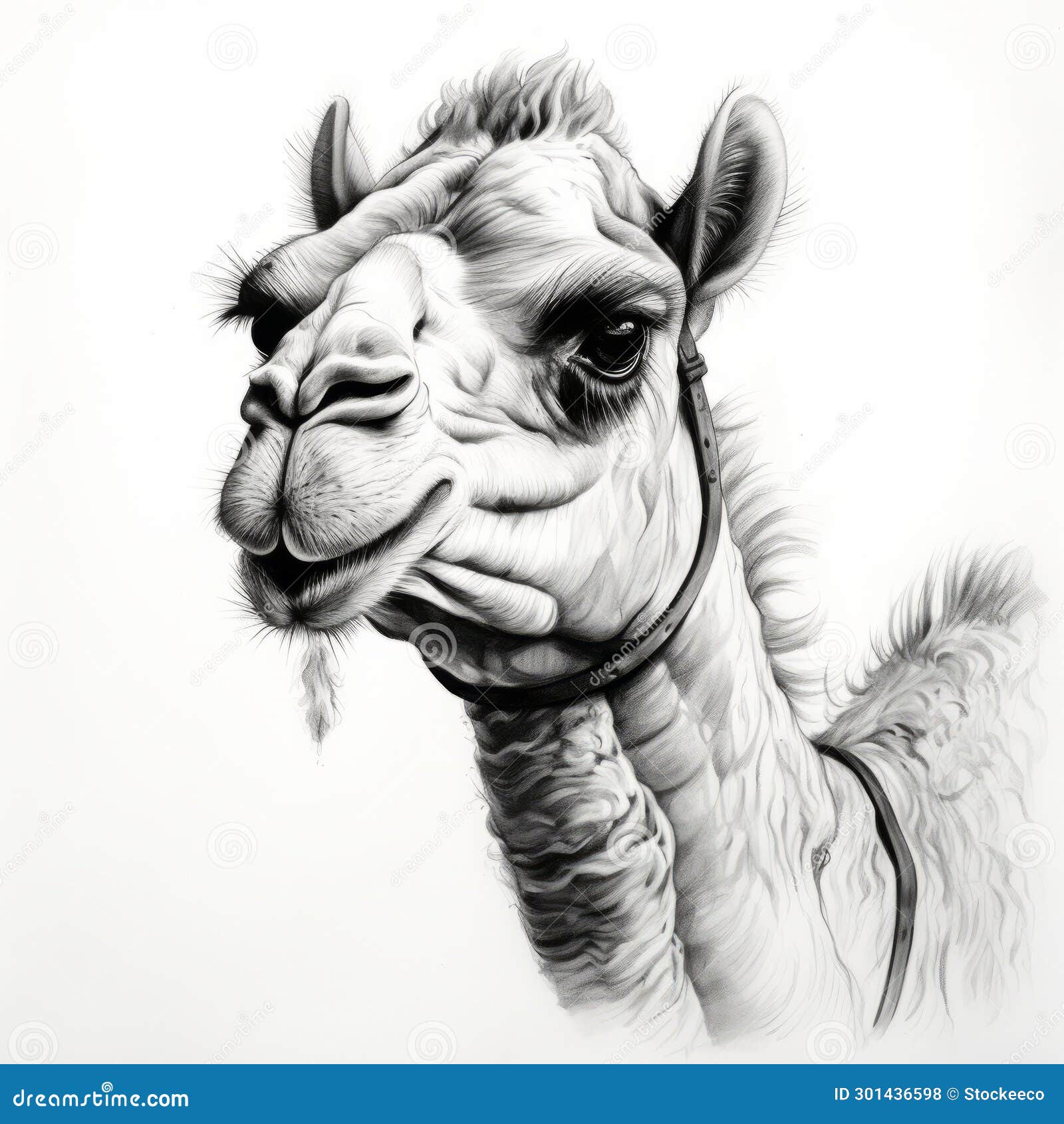 Charming Camel Portrait Unreal Engine 5 Style Pencil Drawing Royalty Charming Camel Portrait Unreal Engine 5 Style Pencil Drawing Royalty