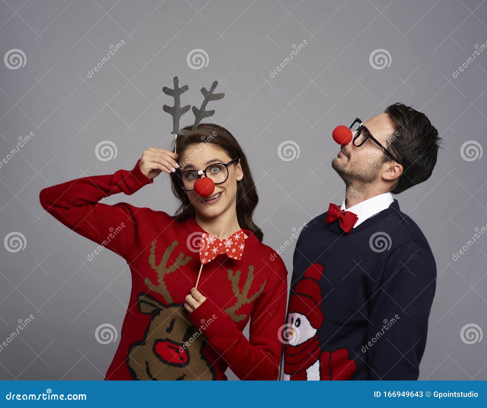 Playful Couple in Christmas Time Stock Image - Image of look, couple ...