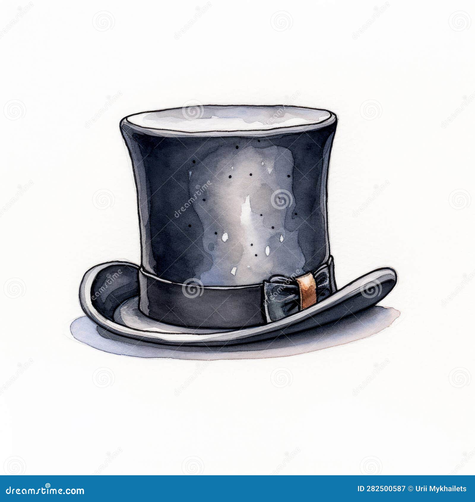 playful elegance: top hat drawing in miniaturecore style on white background