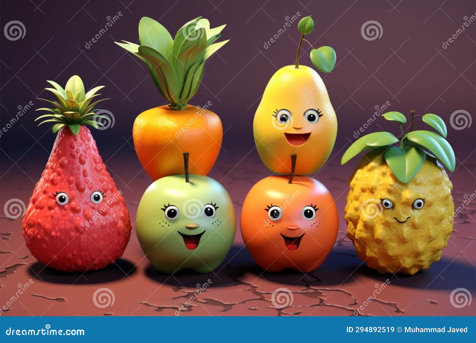 Playful Fruit Characters in a Series, Perfect for Various Projects ...