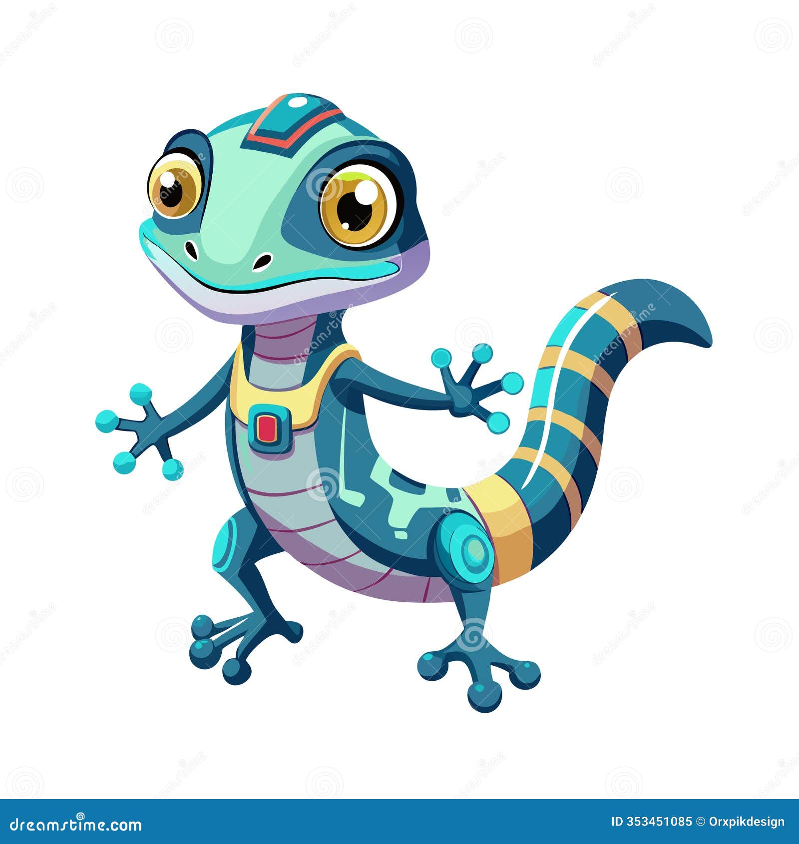 playful gizmo the techy gecko character 