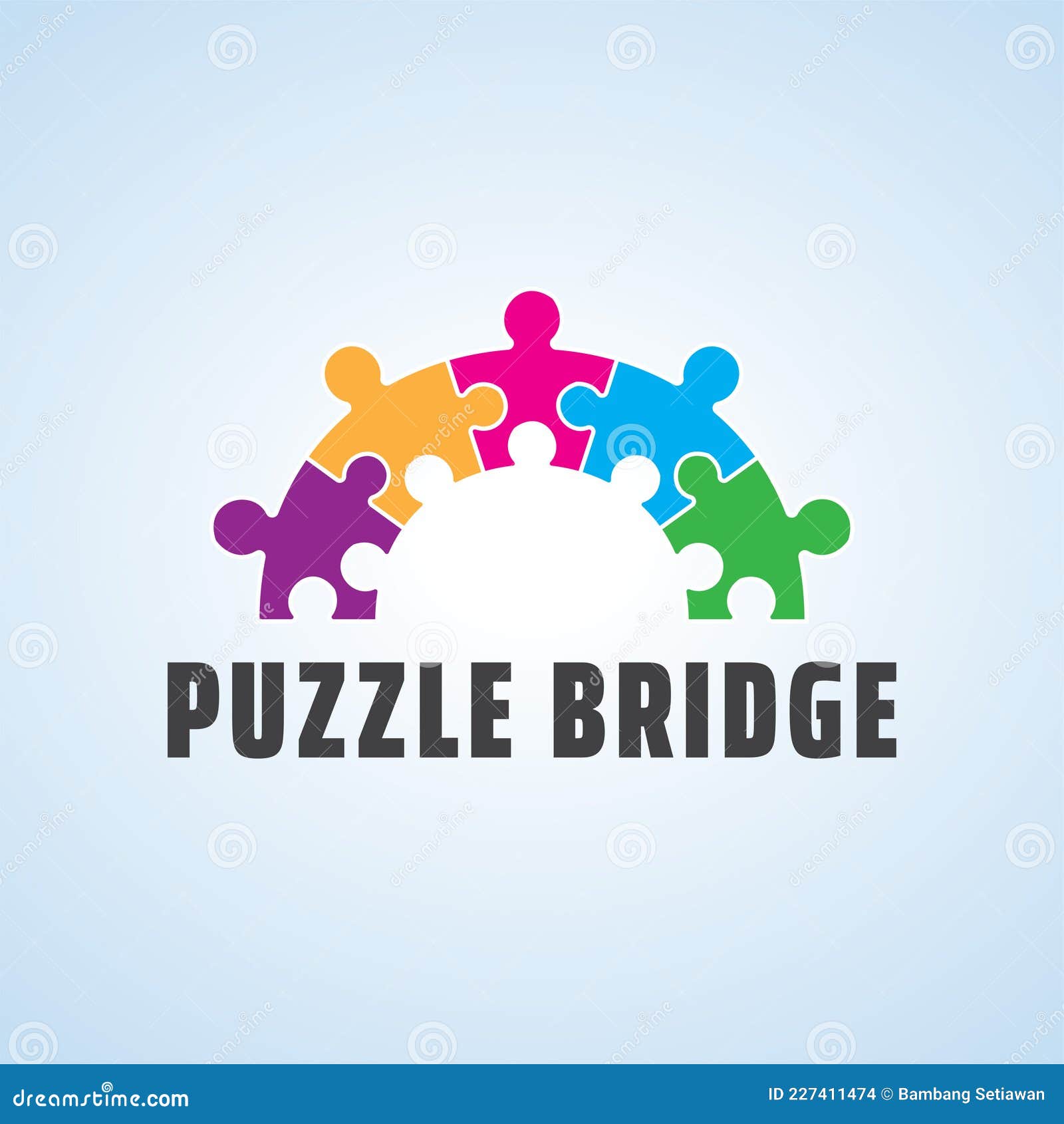 Playful Logo for Autism. Colorful Puzzle Bridge Vector Design Stock Vector  - Illustration of friendship, childhood: 227411474, image size:1600x1690