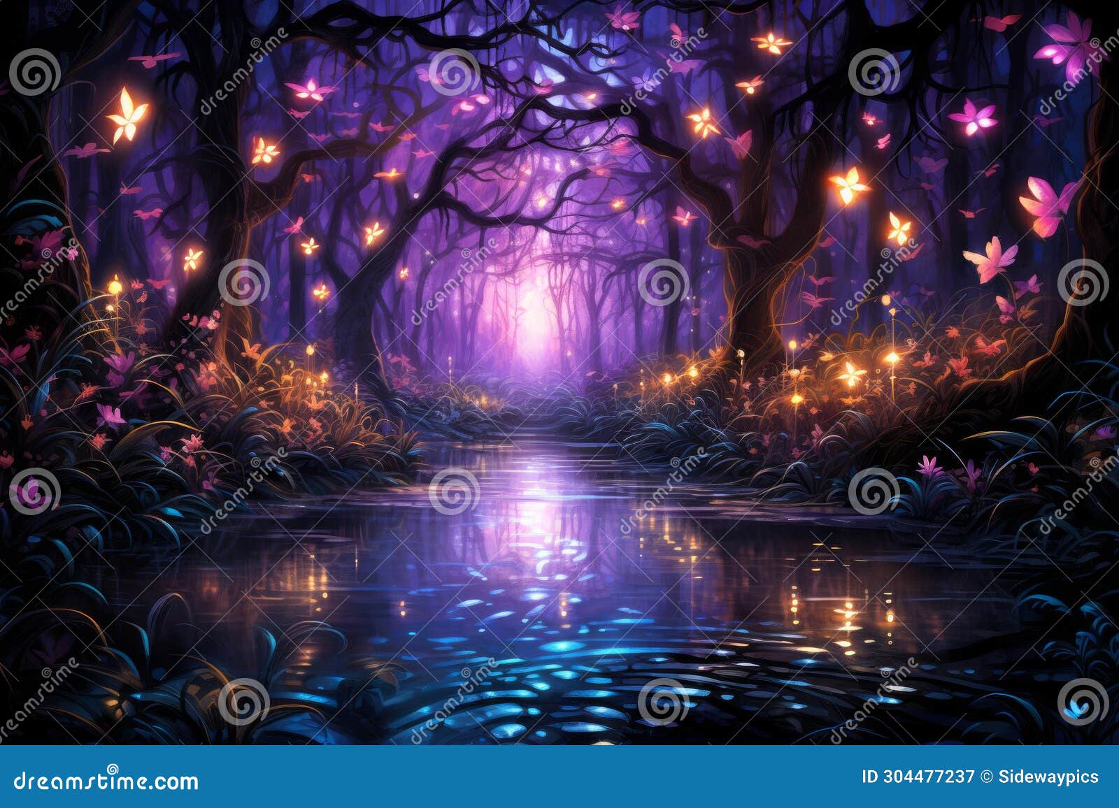 playful twilight fireflies, dancing in the fading light, casting a soft glow on the world - generative ai