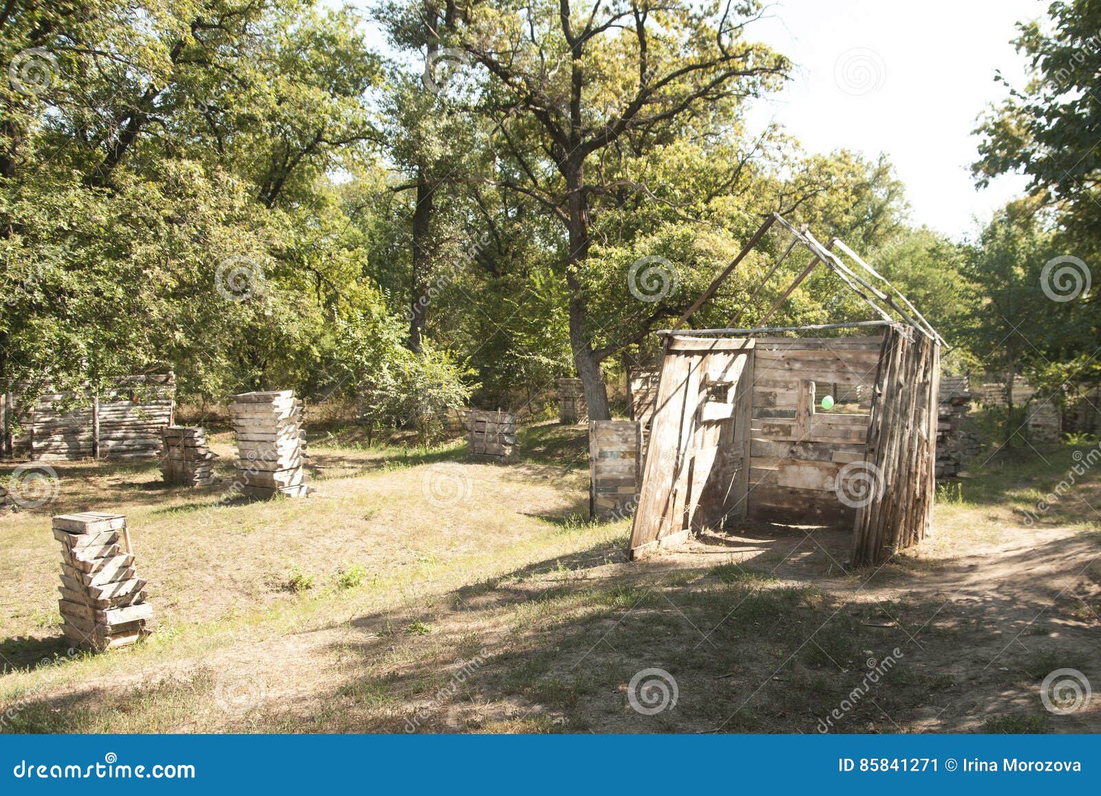 Playground for Paintball in the Woods Stock Image Image of closeup