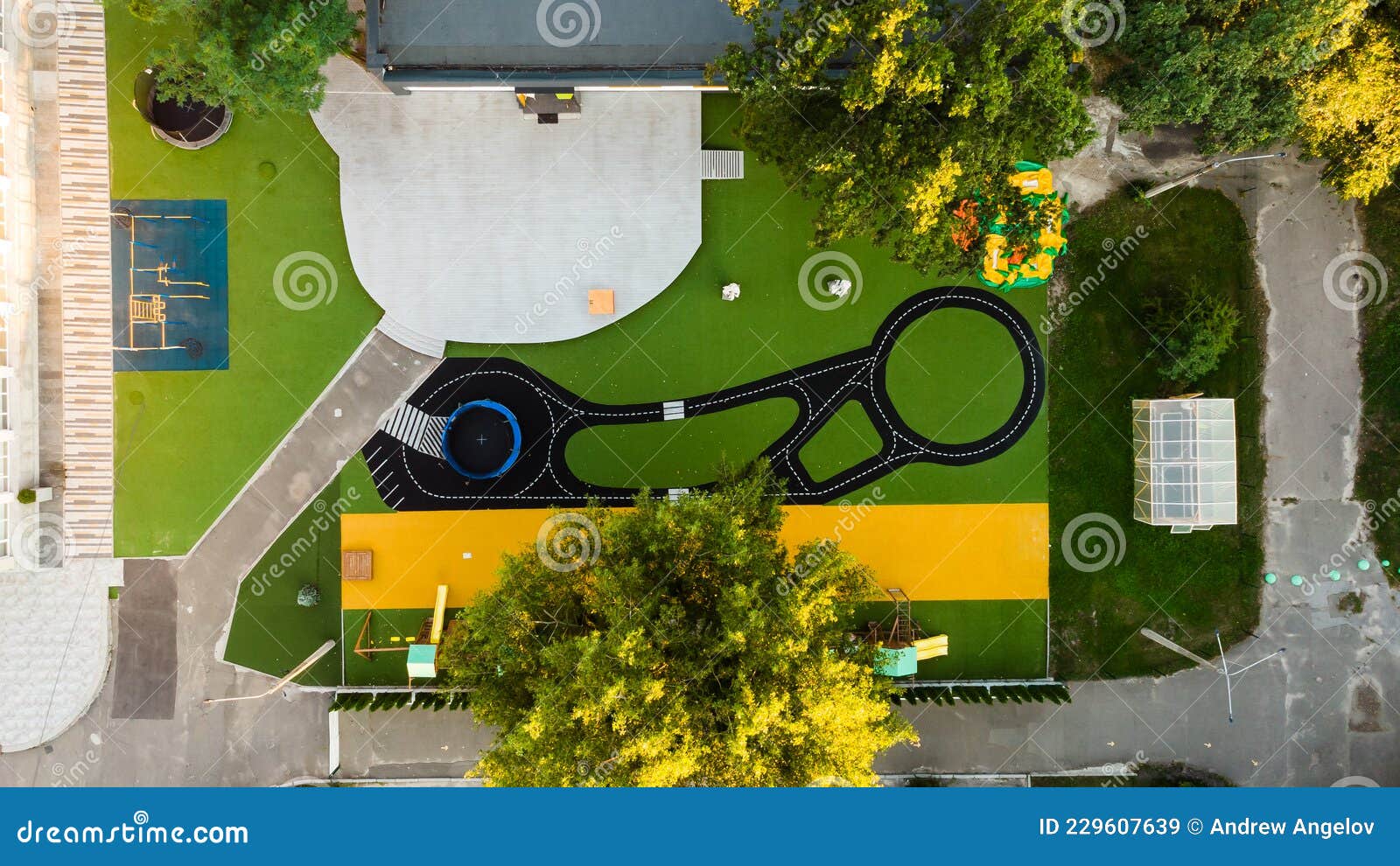 Playground Top View in Modern Residential Complex. Stock Image Image
