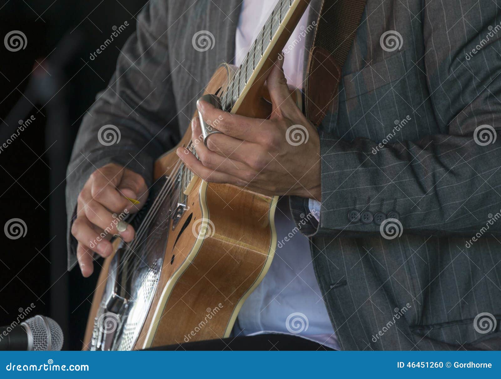 Playing Acoustic Slide Guitar Stock Photo Image of hand, musician