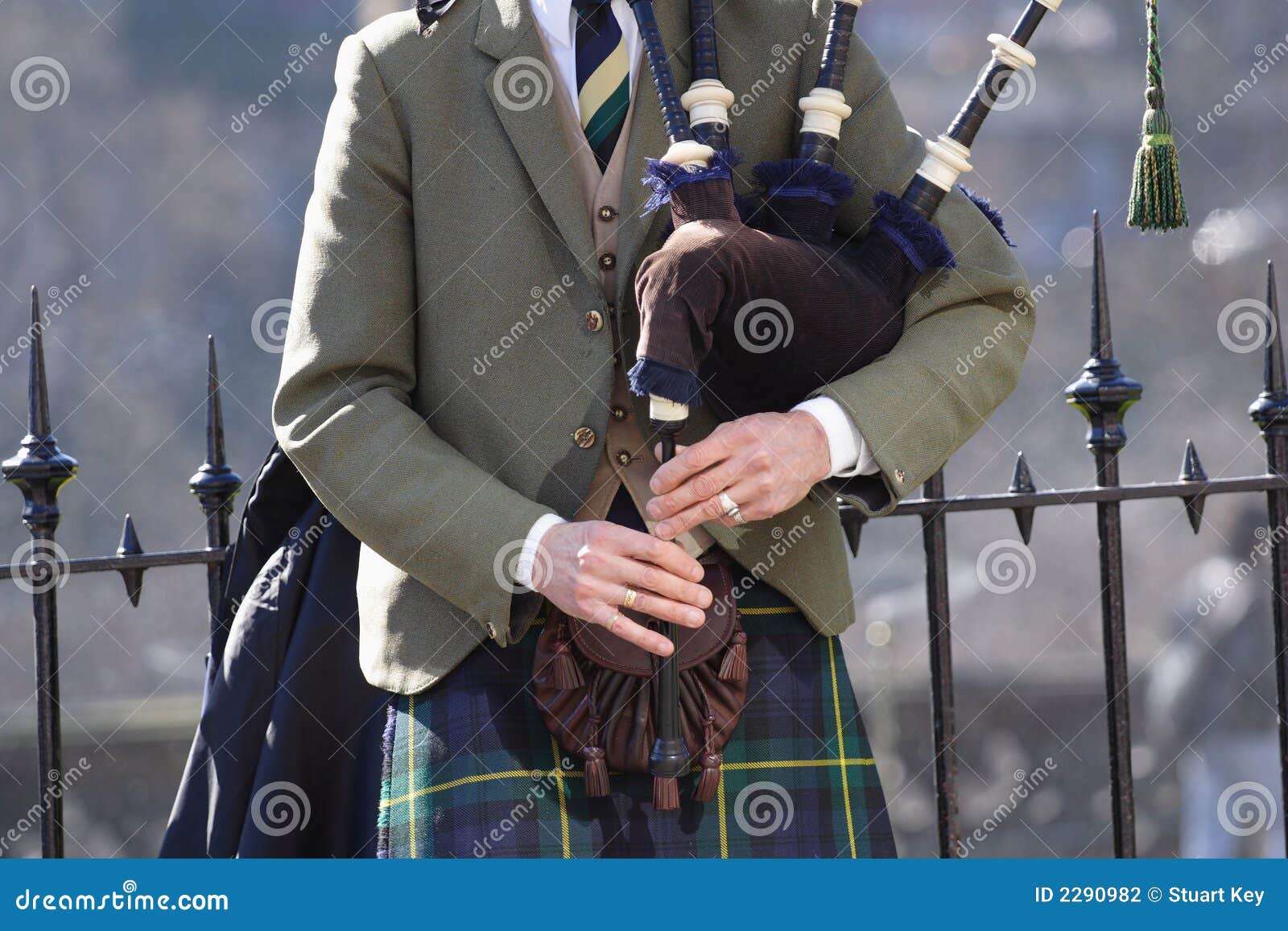 Playing Bagpipes Landscape Stock Photo Image of instrument