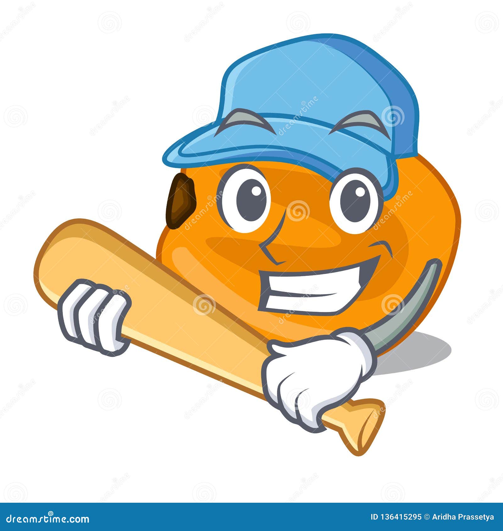 Playing Baseball Corn Nuts in the Character Bowl Stock Vector