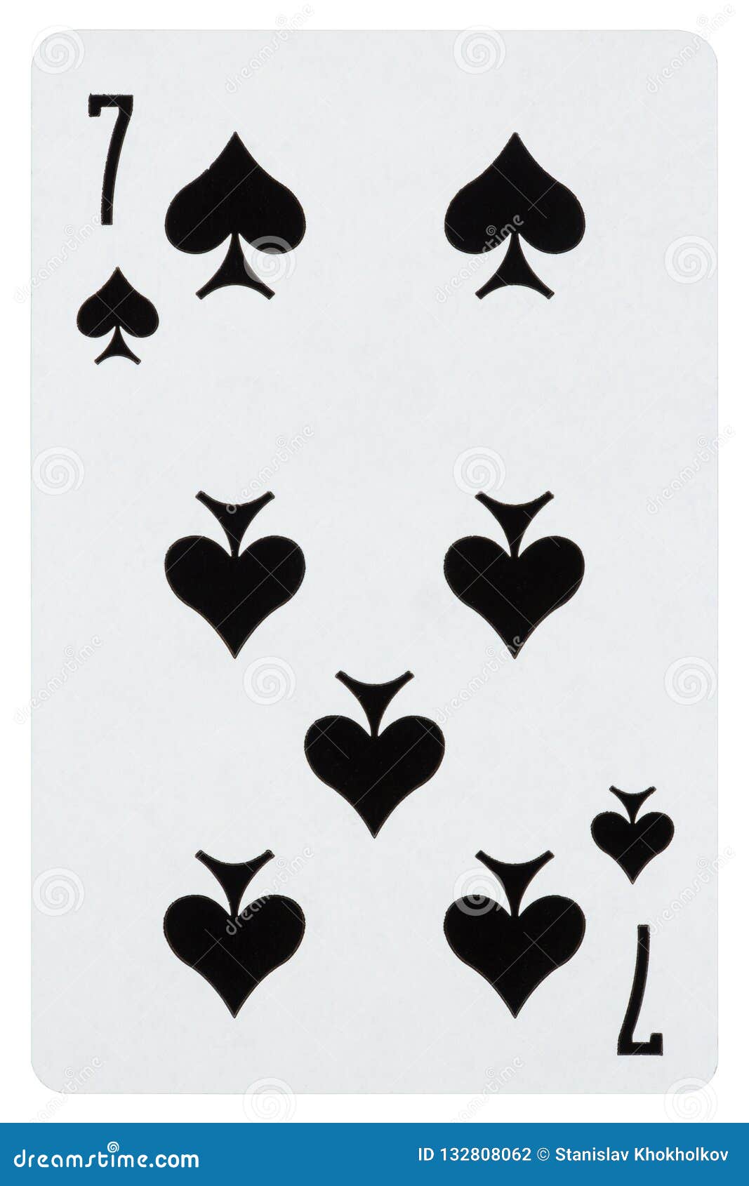 Seven Of Spades Old Grunge Soviet Style Playing Card Stock Photography ...