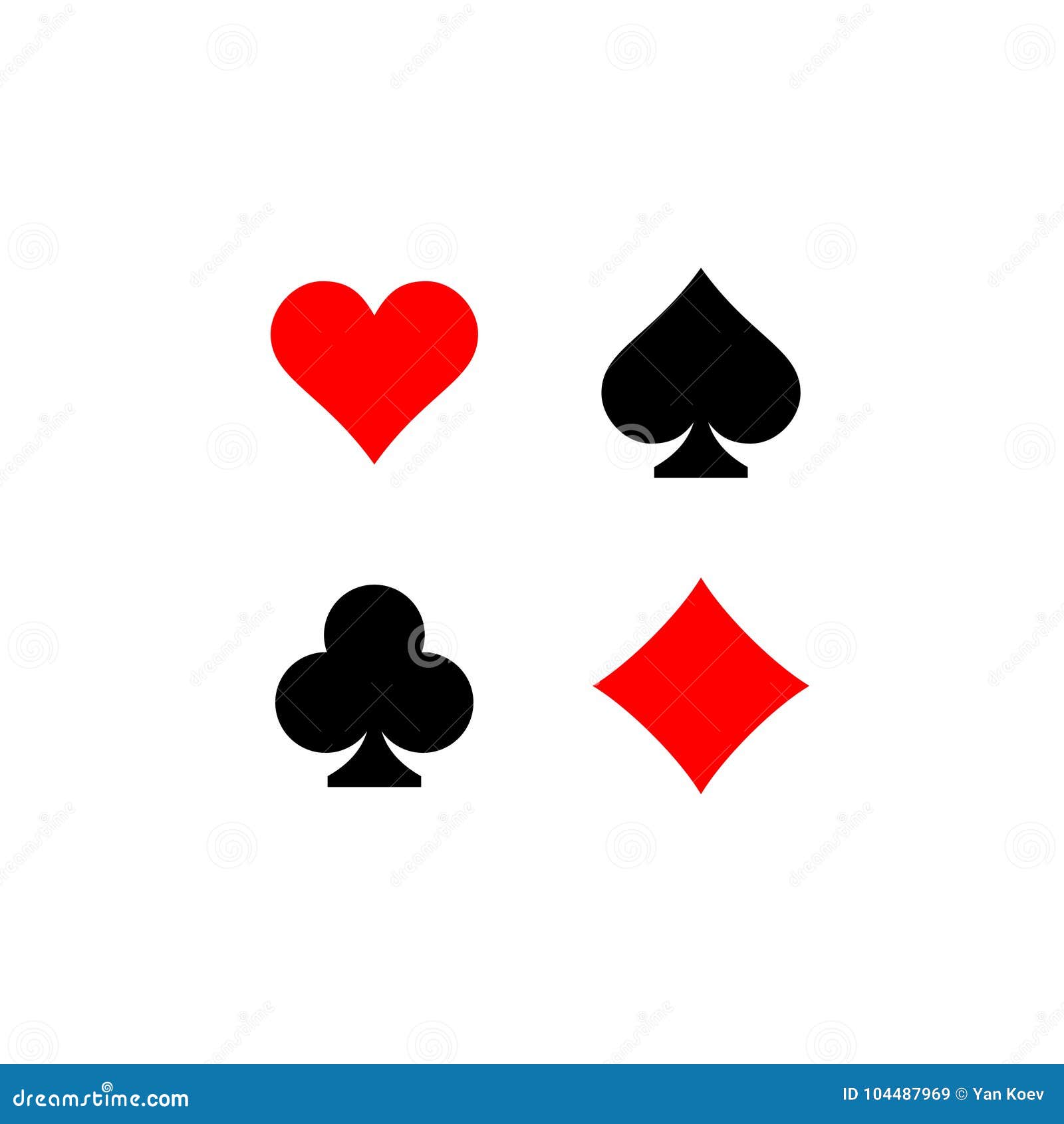 playing card suits signs set. four card s.