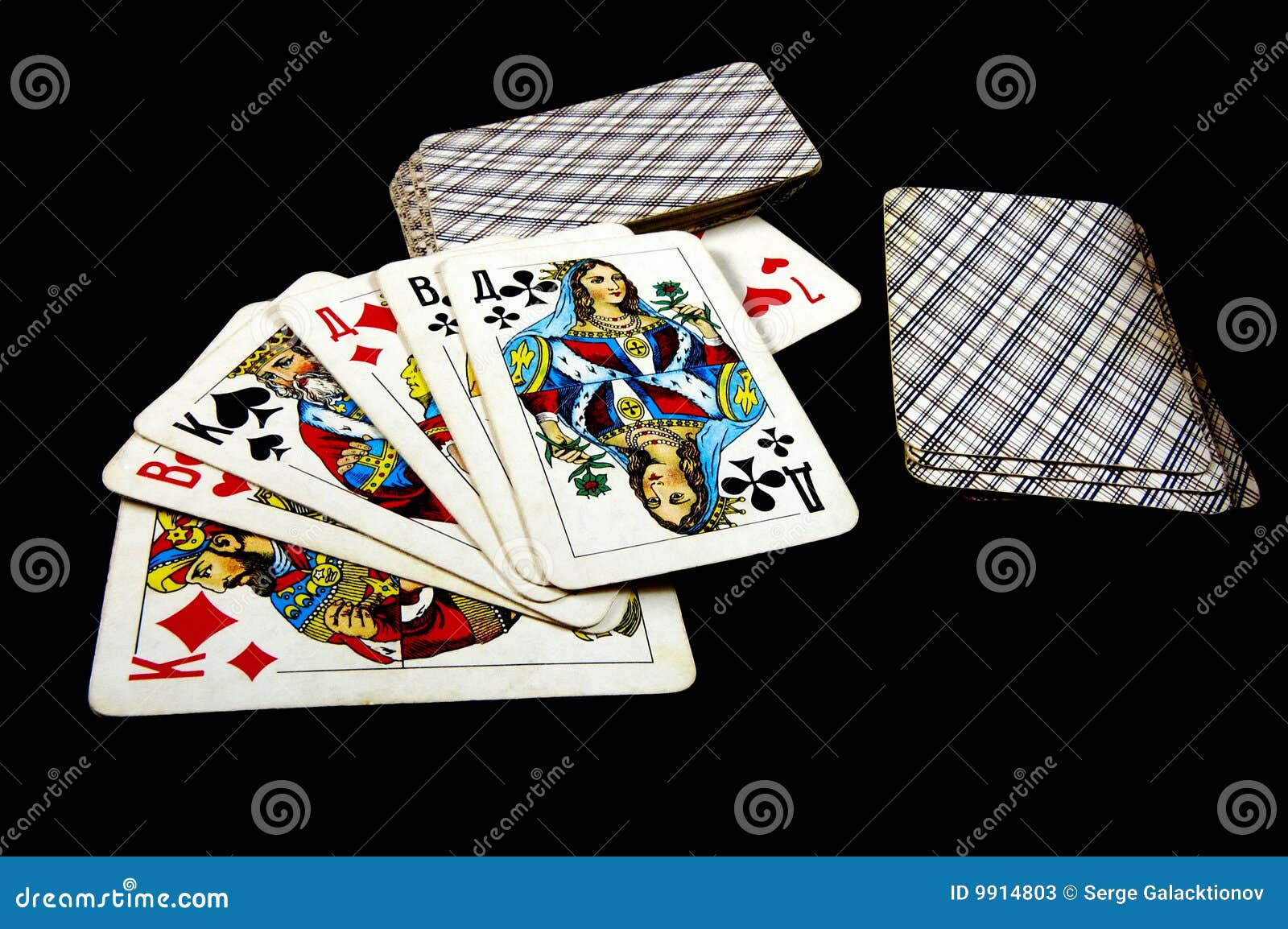 Playing cards stock image. Image of five, betting, color - 9914803