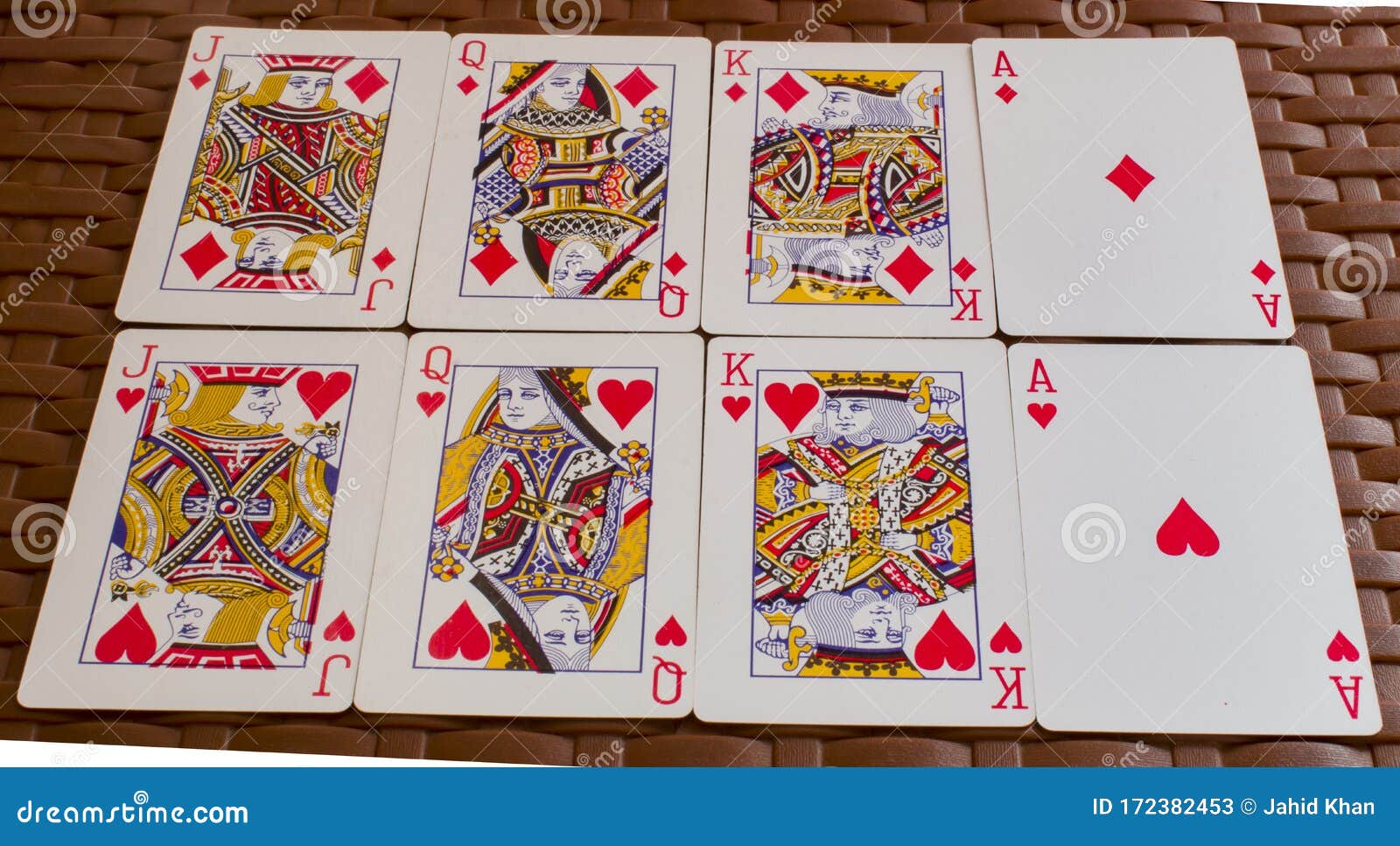 Playing Cards With Ace King Queen And Joker Stock Image Image Of Jack Hearts