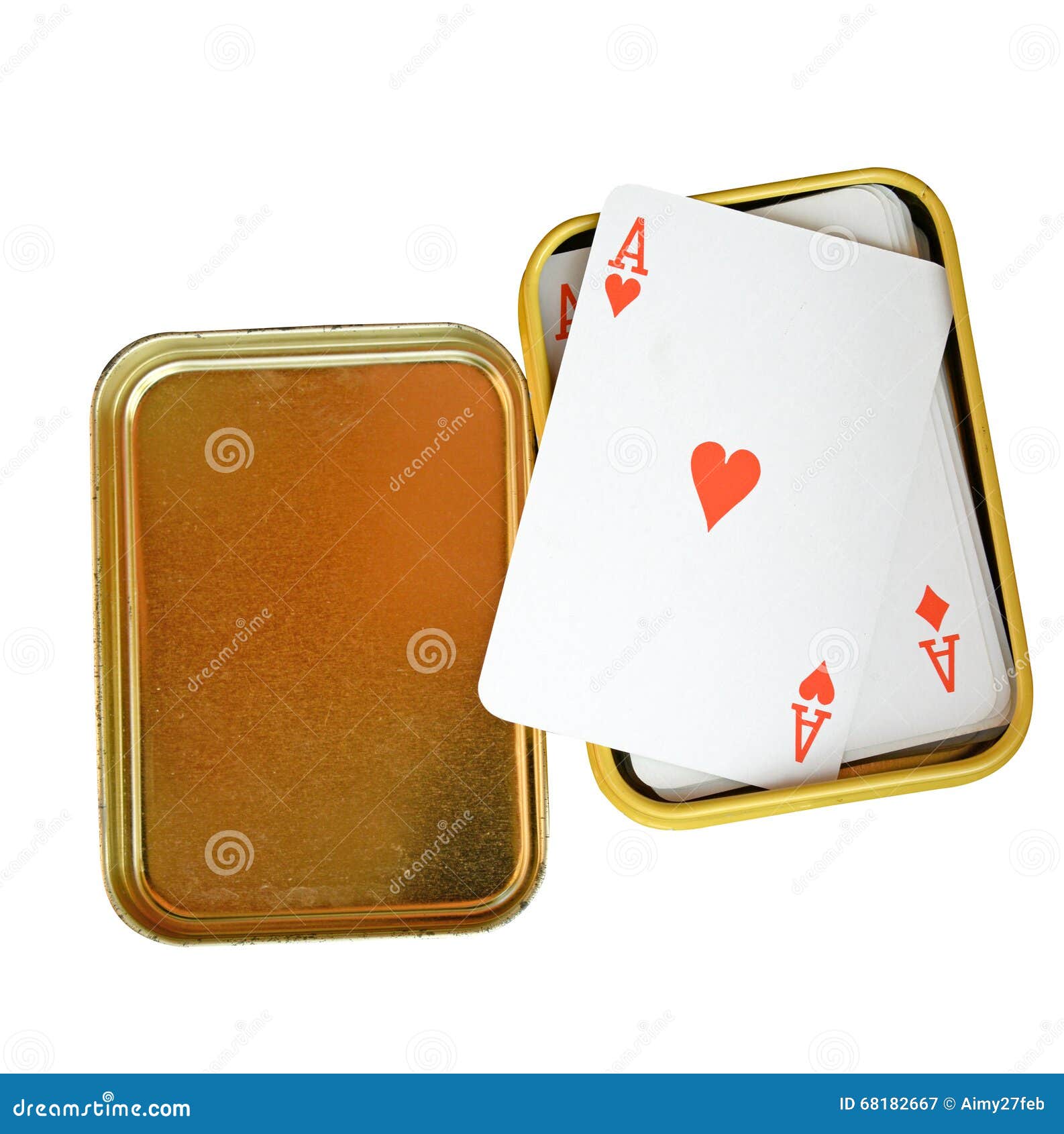Playing Cards in Box Isolated on White Background (clipping Path