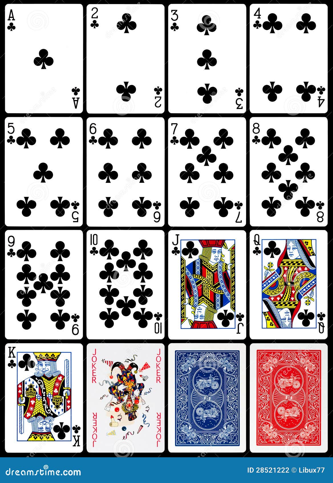 Playing Cards - Clubs Suit stock illustration. Illustration of flush -  28521222