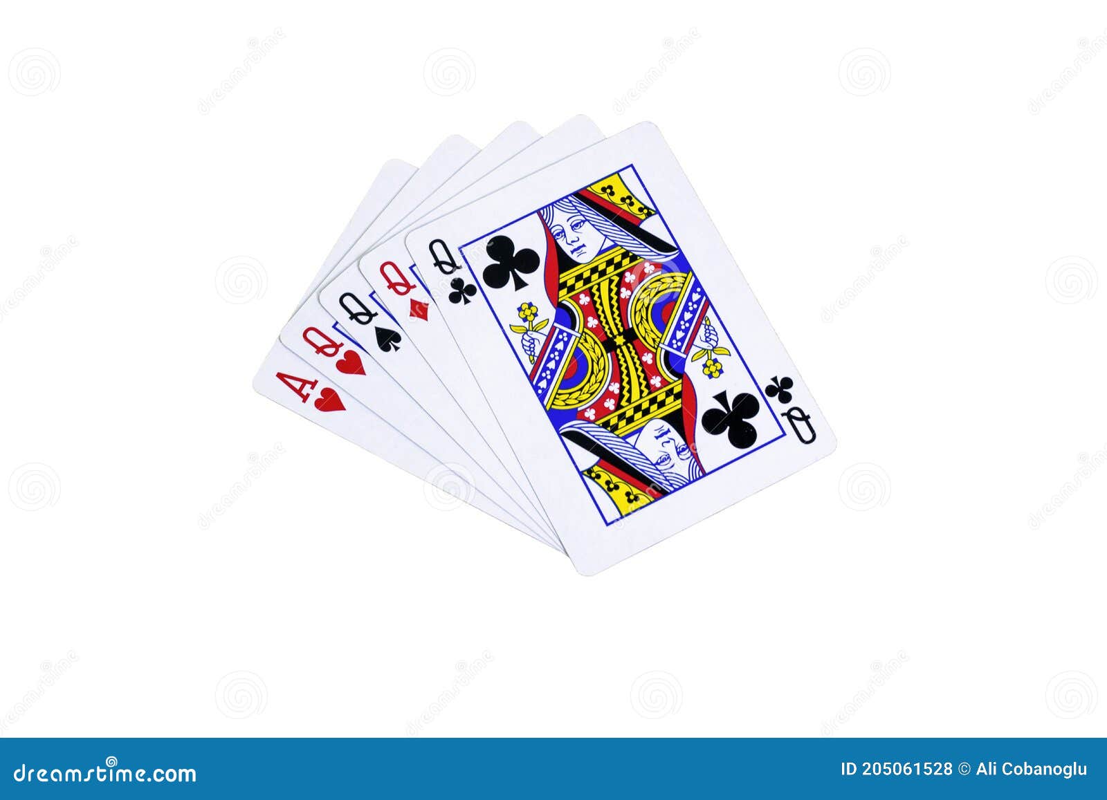 Playing Cards, a Four of a Kind in a Poker Game Stock Photo Image of